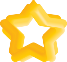 stjärna 3d guld element png