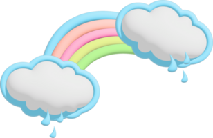 linda arco iris nube 3d elemento png