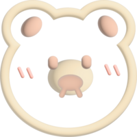 Cute Bear 3d element png