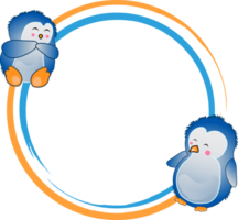 Cute cartoon Penguin Frame png