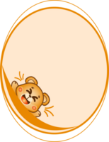 Cartoon characters teddy bear frame png