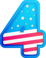 USA Text Effect Alphabet Lettering Number 4 png