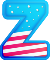 USA Text Effect Alphabet Lettering Z png