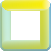 3D Square Geometric shape png