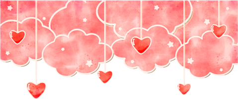 Liebe Valentinstag Wolke Aquarell Dekoration png