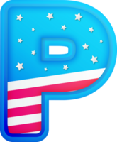 USA Text Effect Alphabet Lettering P png