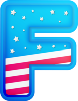 USA Text Effect Alphabet Lettering F png