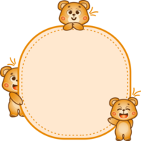 Cartoon characters teddy bear frame png