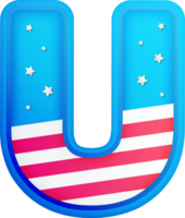 USA Text bewirken Alphabet Beschriftung u png