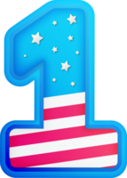 USA Text Effect Alphabet Lettering Number 1 png