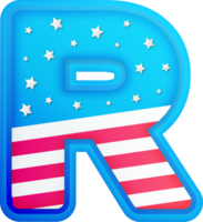 USA Text Effect Alphabet Lettering R png