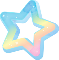 Watercolor Star Border Shape Illustration png