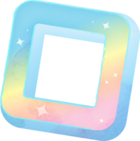 Watercolor Square Shape Illustration png