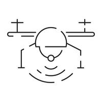 Drone line icon. Included the icons as drone, remote, controller, radar, map, signal and more. vector