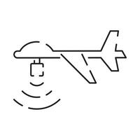 Drone line icon. Included the icons as drone, remote, controller, radar, map, signal and more. vector