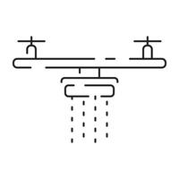 Drone line icon. Included the icons as drone, remote, controller, radar, map, signal and more. vector