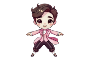 Cartoon cute man dancer party png