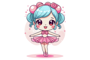 Cartoon cute female dancer party png