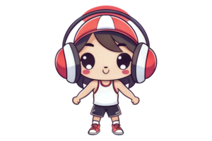 child listening to music png