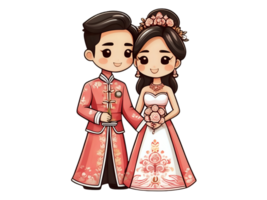 A couple in a wedding dress and suit are holding hands png