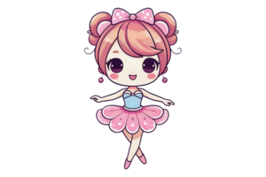 Cartoon cute female dancer party png