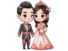 A couple in a wedding dress and suit holding hands png