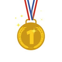Gold Medaille mit dreifarbig Band png