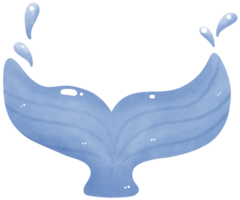 blauw walvis staart en plons png