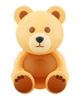 3D Illustration light brown bear png