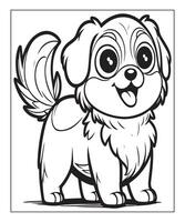 dog coloring page for kids vector