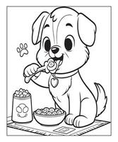 dog coloring page for kids vector