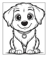 dog coloring page for kids vector