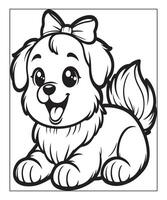 dog coloring page for kids vector