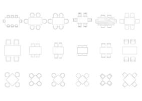 furniture icon interior plan view top set architecture house table line home outline apartment collection isolated layout design project blueprint. vector