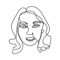 Female minimal design hand drawn one line style drawing, one line art continuous drawing vector