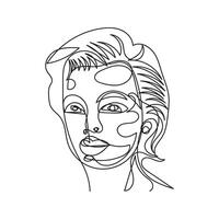 Female minimal design hand drawn one line style drawing, one line art continuous drawing vector