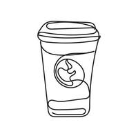 coffee cup minimal design hand drawn one line style drawing, one line art continuous drawing, coffee cup single line art vector