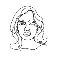 Female minimal design hand drawn one line style drawing, one line art continuous drawing vector