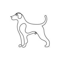 dog minimal design hand drawn one line style drawing, one line art continuous drawing, dog single line art vector