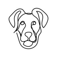 perro mínimo diseño mano dibujado uno línea estilo dibujo, uno línea Arte continuo dibujo, perro soltero línea Arte vector