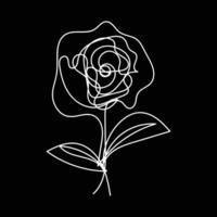 rose minimal design hand drawn one line style drawing, rose one line art continuous drawing, rose single line art vector