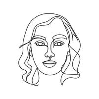 Female minimal design hand drawn one line style drawing, one line art continuous drawing vector