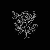 rose minimal design hand drawn one line style drawing, rose one line art continuous drawing, rose single line art vector