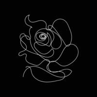 Rosa mínimo diseño mano dibujado uno línea estilo dibujo, Rosa uno línea Arte continuo dibujo, Rosa soltero línea Arte vector