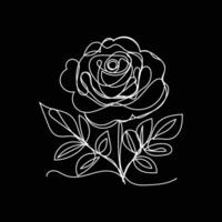 rose minimal design hand drawn one line style drawing, rose one line art continuous drawing, rose single line art vector