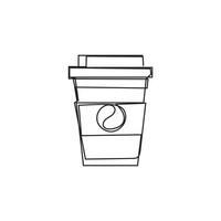 coffee cup minimal design hand drawn one line style drawing, one line art continuous drawing, coffee cup single line art vector