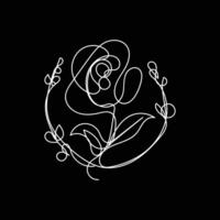 rose minimal design hand drawn one line style drawing, rose one line art continuous drawing, rose single line art vector