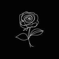 rose minimal design hand drawn one line style drawing, rose one line art continuous drawing, rose single line art vector