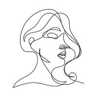 Female minimal design hand drawn one line style drawing, one line art continuous drawing vector