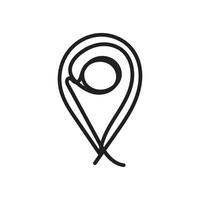 pointer marker location one line art design, logo, icon, template white background vector